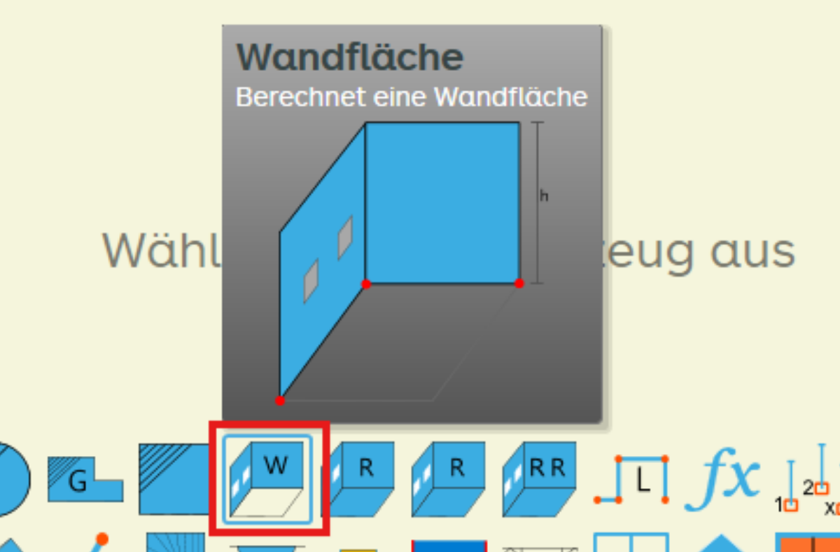 Auswahl Wandflächenwerkzeug
