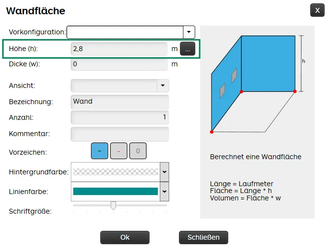Wandhöhe digiplan